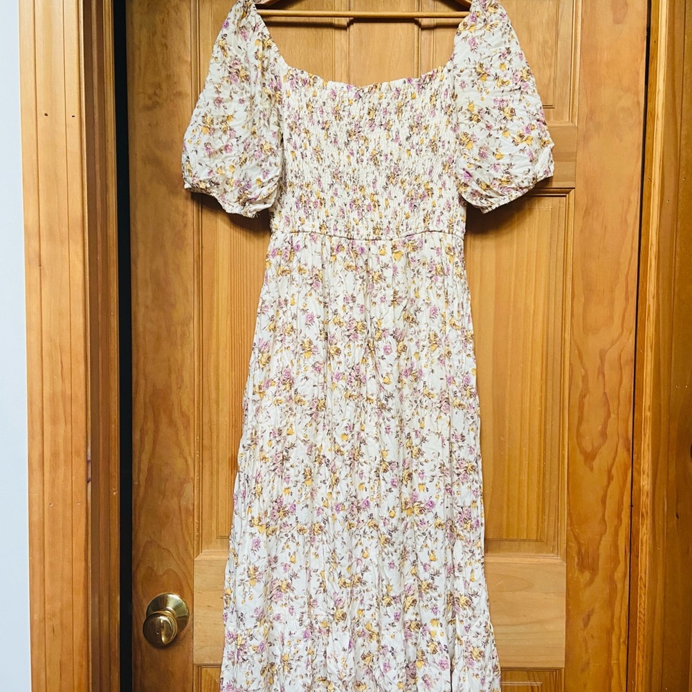 Böhme Floral Smocked Midi Dress